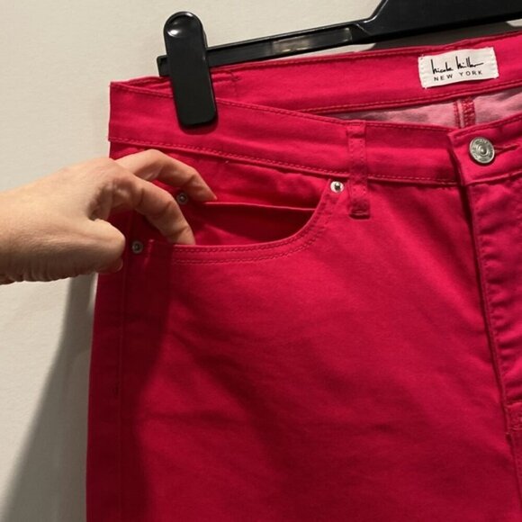 Nicole Miller Raspberry Pink Soho Skinny High Rise Ankle Jeans Size Size 12 - Picture 4 of 13